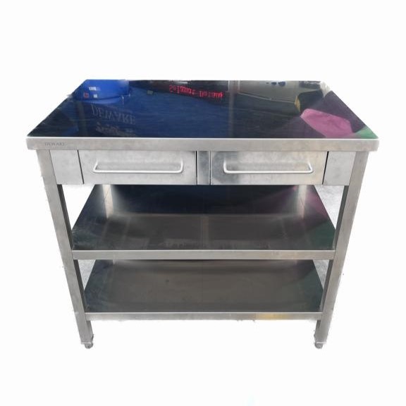 Stainless Steel Kitchen Table Rack with Drawer WK-15 Working Cooking ...