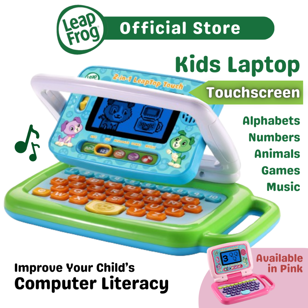 LeapFrog 2in1 LeapTop Touch Green & Pink Children Laptop