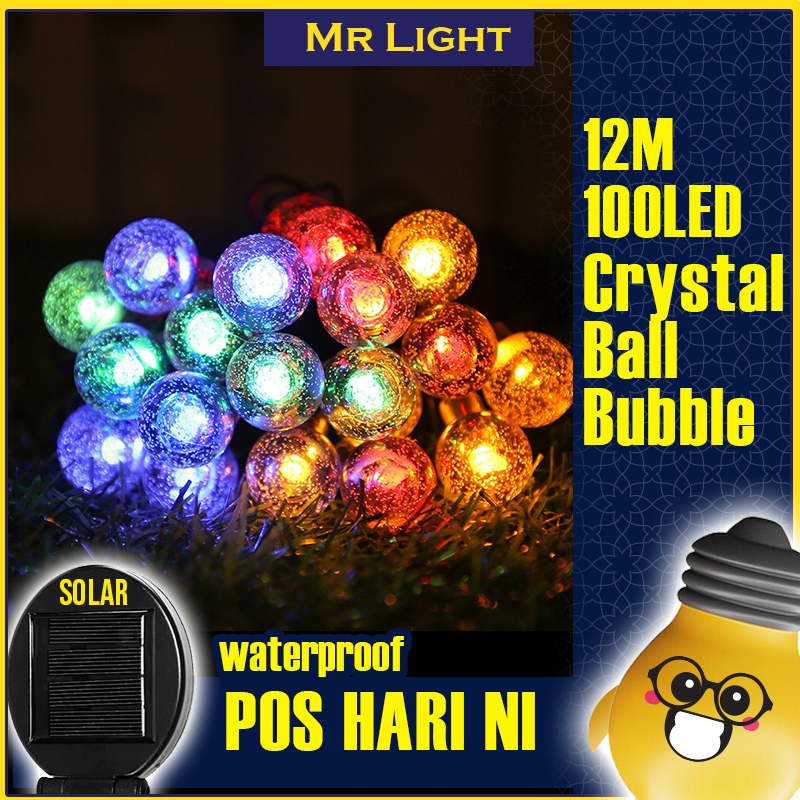 2026 Viral LED Lampu Raya Solar Crystal Ball Lato Panjang Outdoor ...