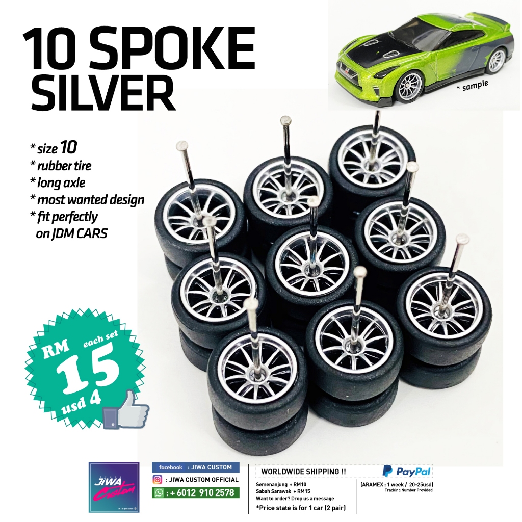 10 Spoke Wheels | Real Riders Tomica Hotwheels Tarmac Rays SSR Tayar ...