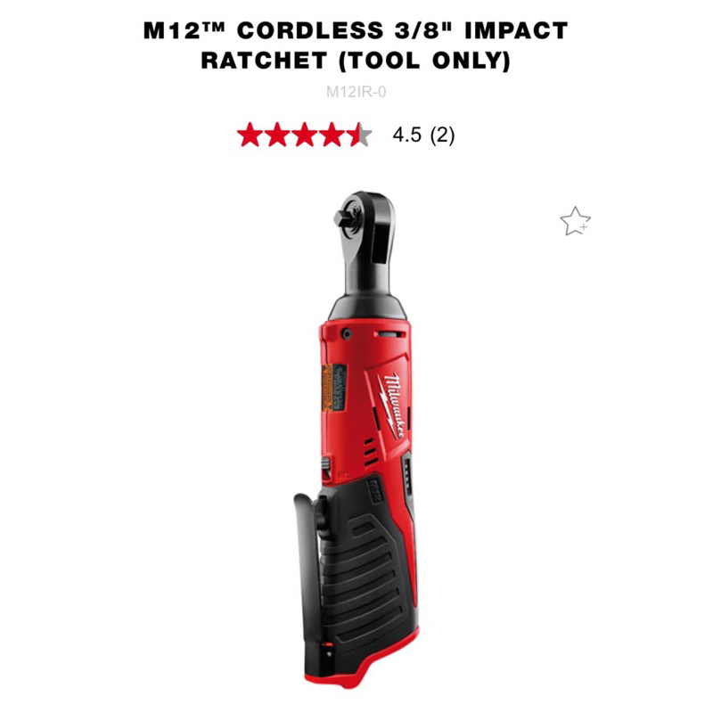 Milwaukee M12 IR 0 cordless 3 8 impact ratchet bare Shopee Malaysia