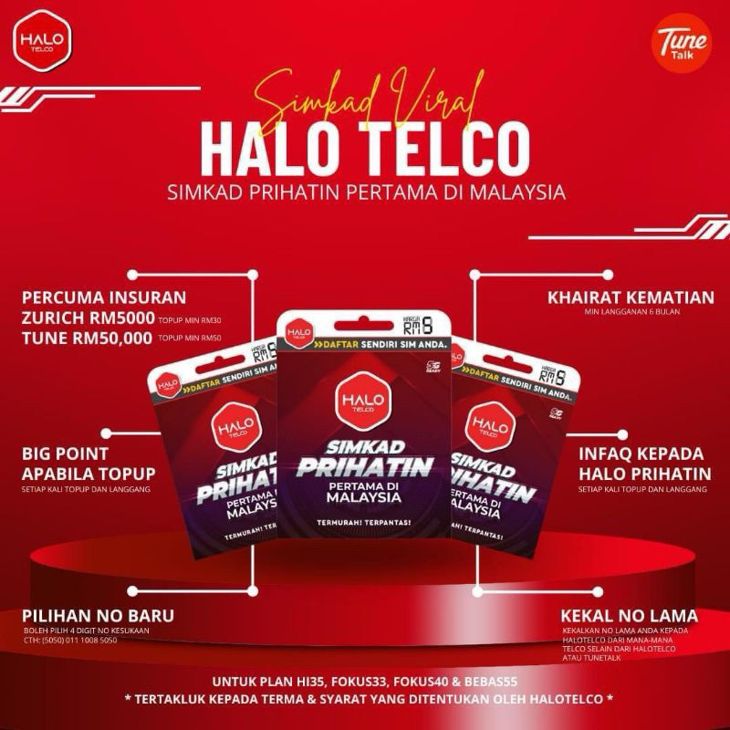 Simkad Halo Telco TuneTalk | Shopee Malaysia