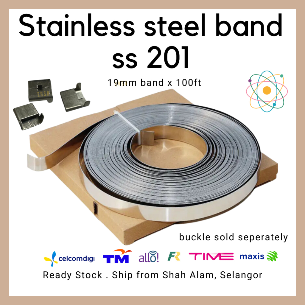 Stainless steel band ss 201 ( 19 mm x 100 ft) | Shopee Malaysia