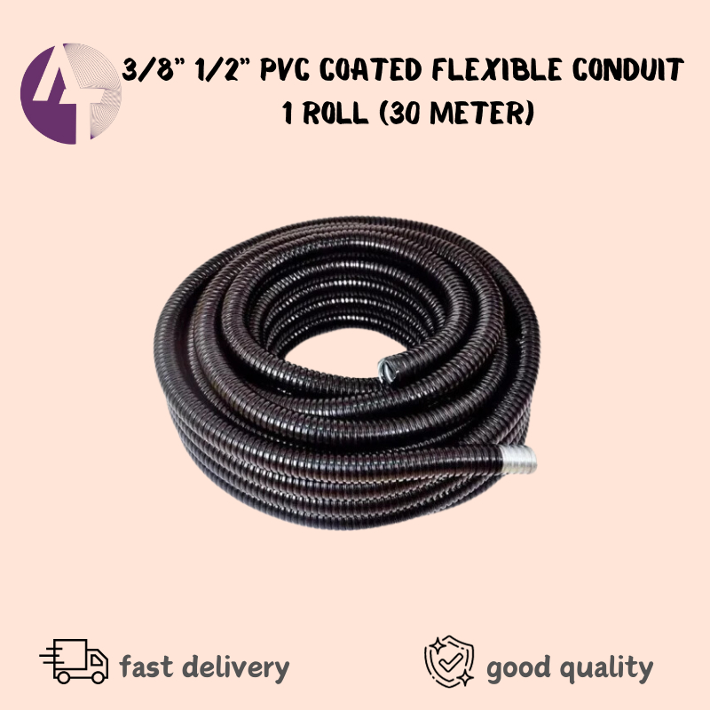 3/8“ 1/2” PVC coated flexible conduit 1 roll (30 meter) | Shopee Malaysia