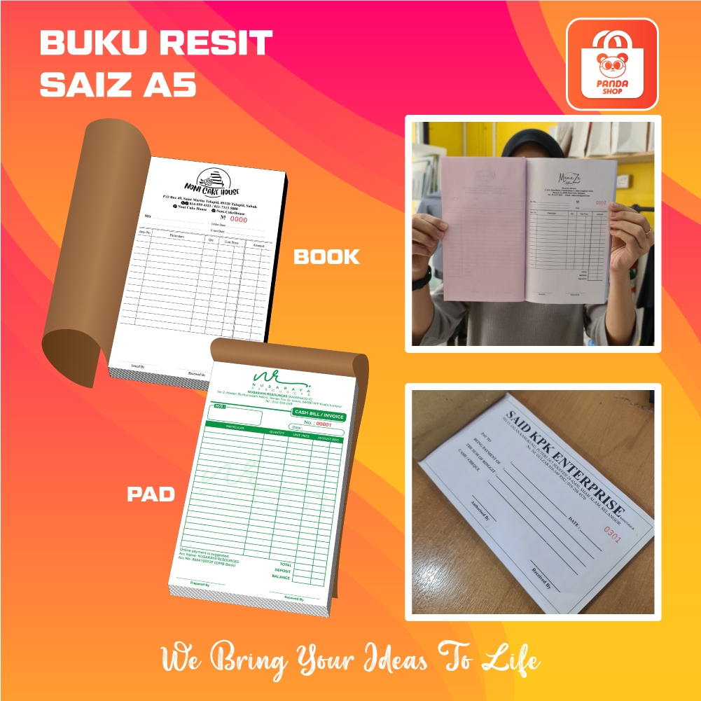 BUKU RESIT CUSTOM 2PLY 50 PAGES | A5 SIZE 145MM X 210M | MINIMUM 10 ...