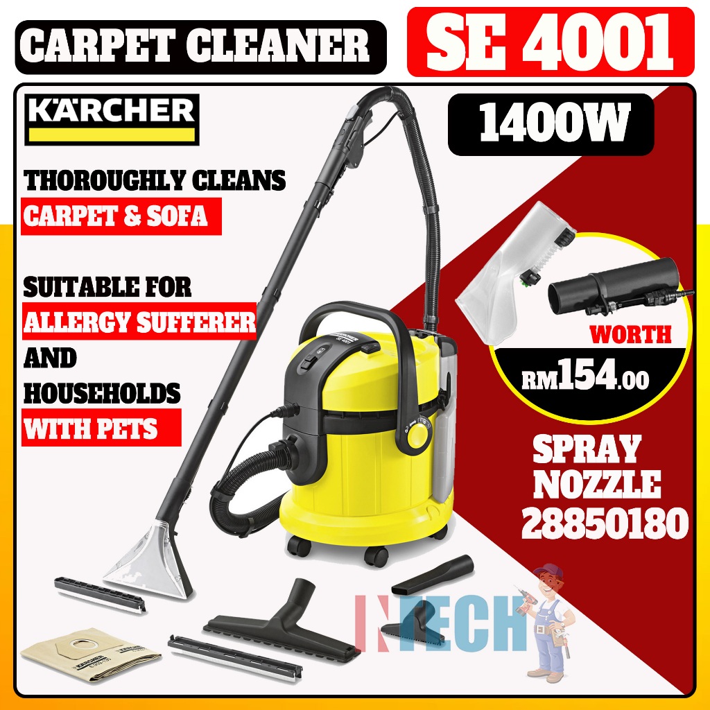 KARCHER SE4001 SPRAY EXTRACTION CLEANER 1400W 4 LITRE (CARPET ...