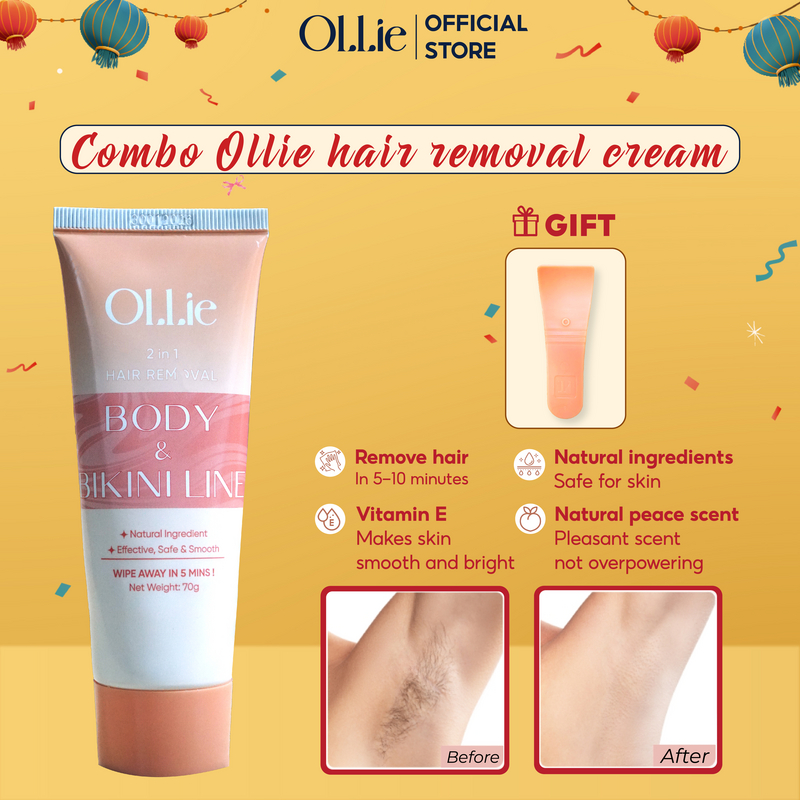 Ollie Hair removal cream, hair removal underarms, arms, legs, bikini