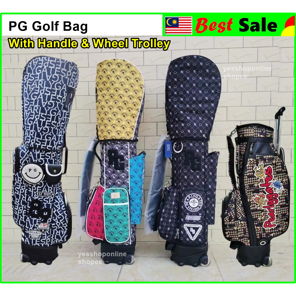 Golf Bag Cart With Wheel Handle Trolley PG Beg Pearly Colorful Gates