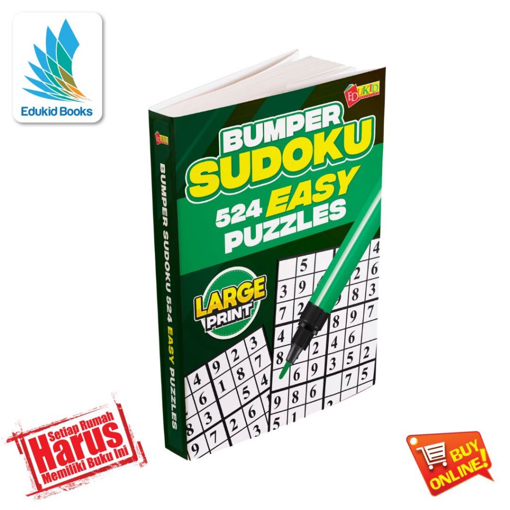 Buku Sudoku Bumper Sudoku 524 Easy Puzzles Sudoku Book Buku Kanak