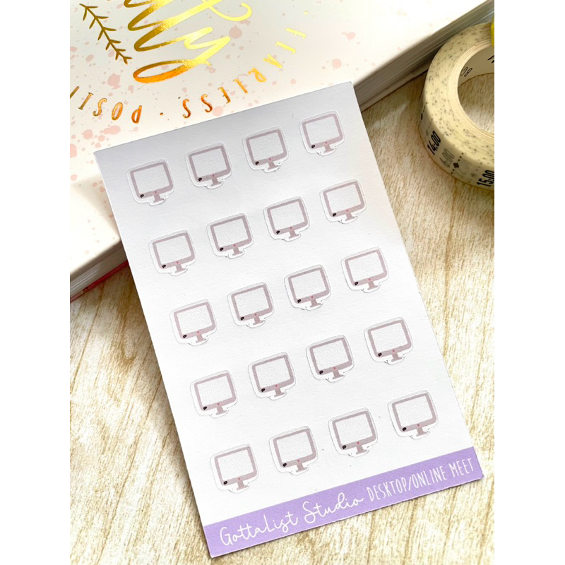 Tiny Desktop Online Meeting Planner Stickers for Bullet Journal ...