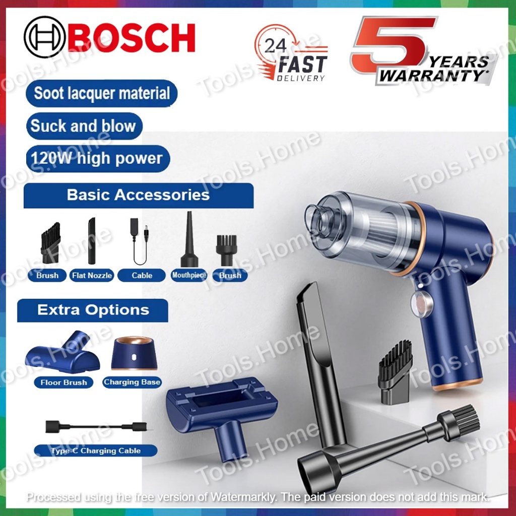 Ready Stock Bosch 3 in 1 cordless 15000PA vacuum cleaner Air Duster Wireless Dust Blower Electric Air Pump Portable