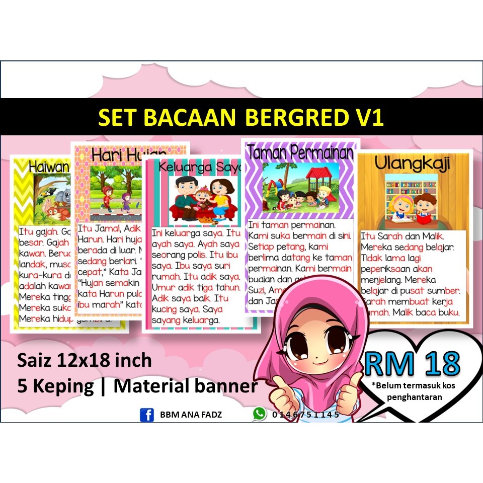 SET BACAAN BERGRED MATERIAL BANNER KELAS PEMULIHAN KHAS, PRASEKOLAH ...