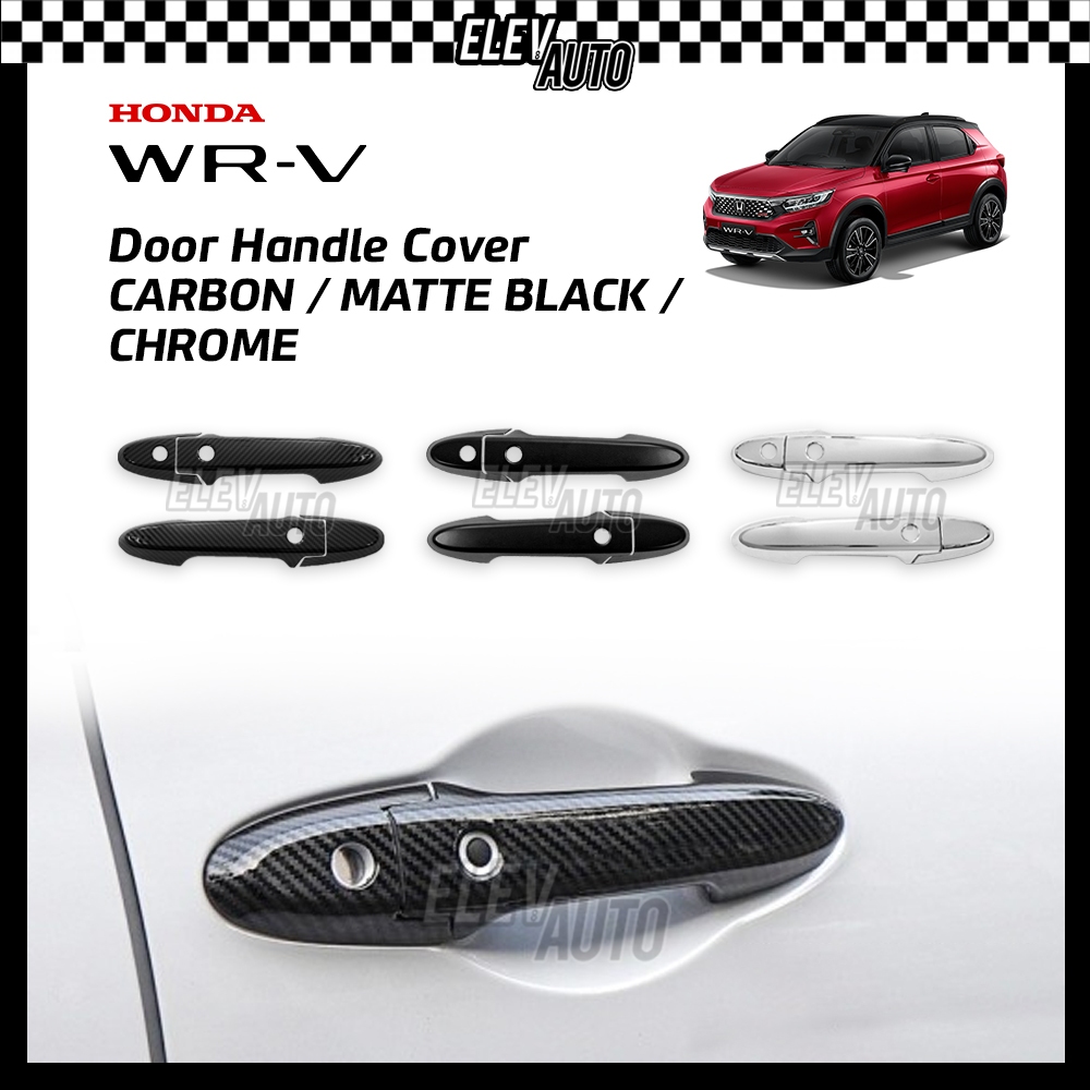 Honda WR-V WRV Door Handle Cover Carbon Chrome Trim Accessories Bowl ...