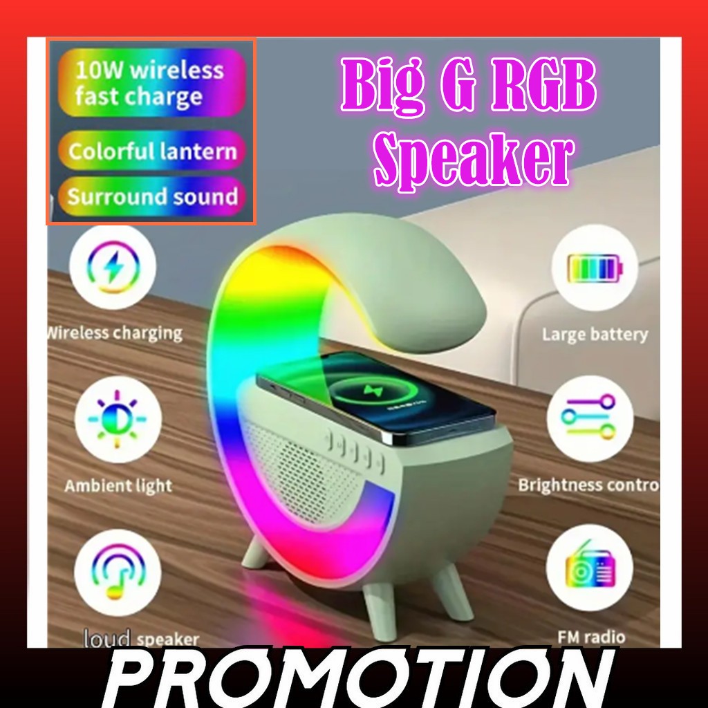 Ready Stock Big G Rgb Speaker Atmosphere Light Rgb Wireless Charger