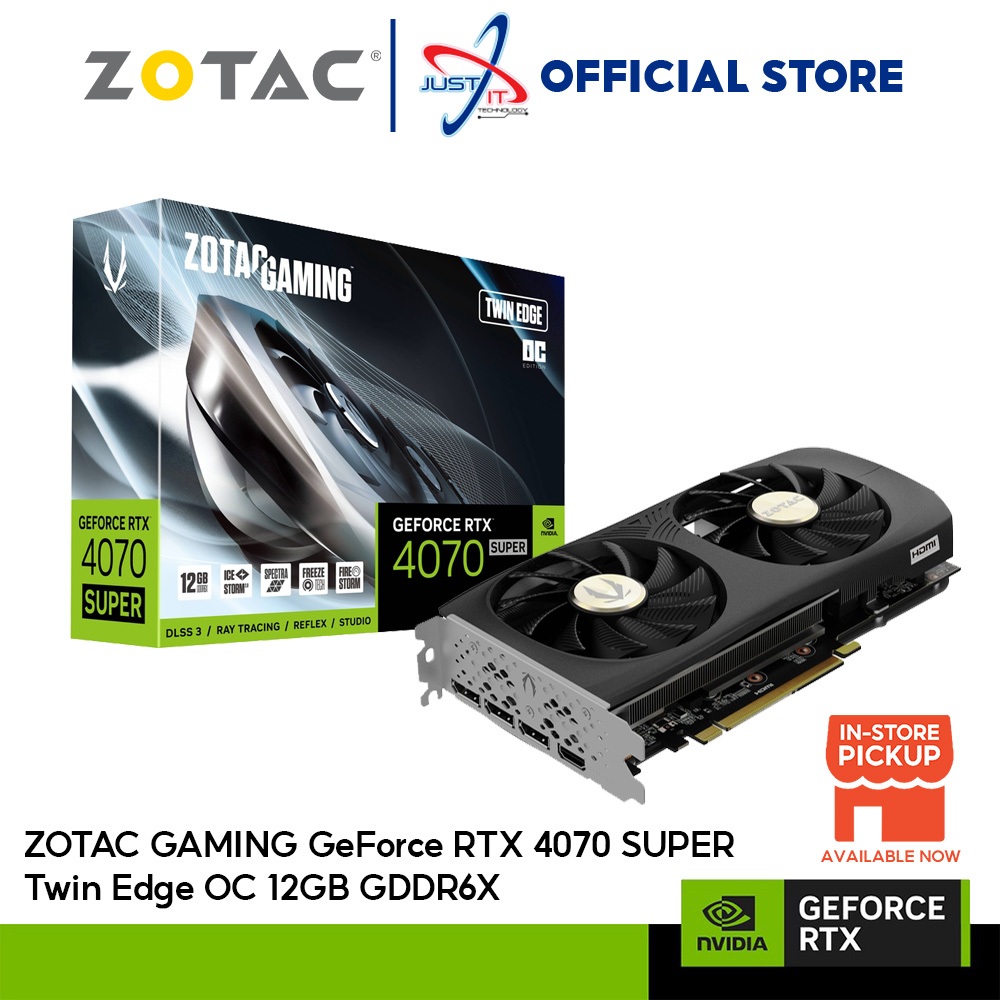 ZOTAC GAMING GEFORCE RTX4070 SUPER TWIN EDGE OC 12GB GDDR6X GRAPHICS ...