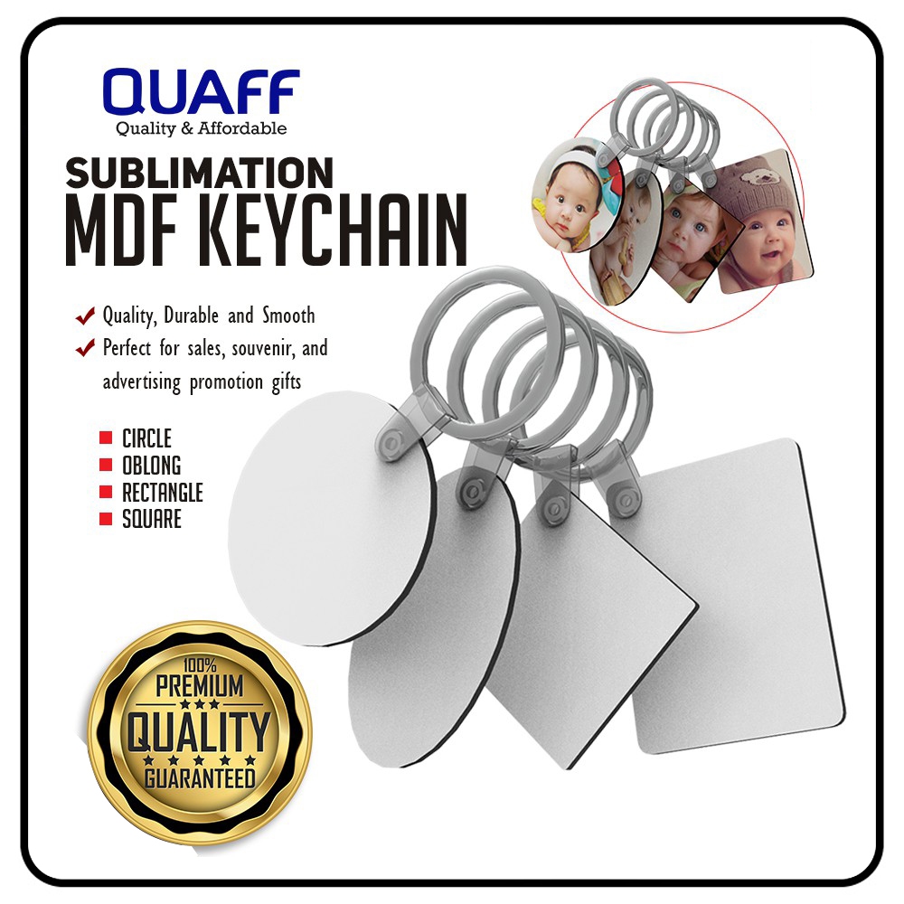 QUAFF 1PC Sublimation MDF Wood Keychain Logo nama picture [ Wholesale ...