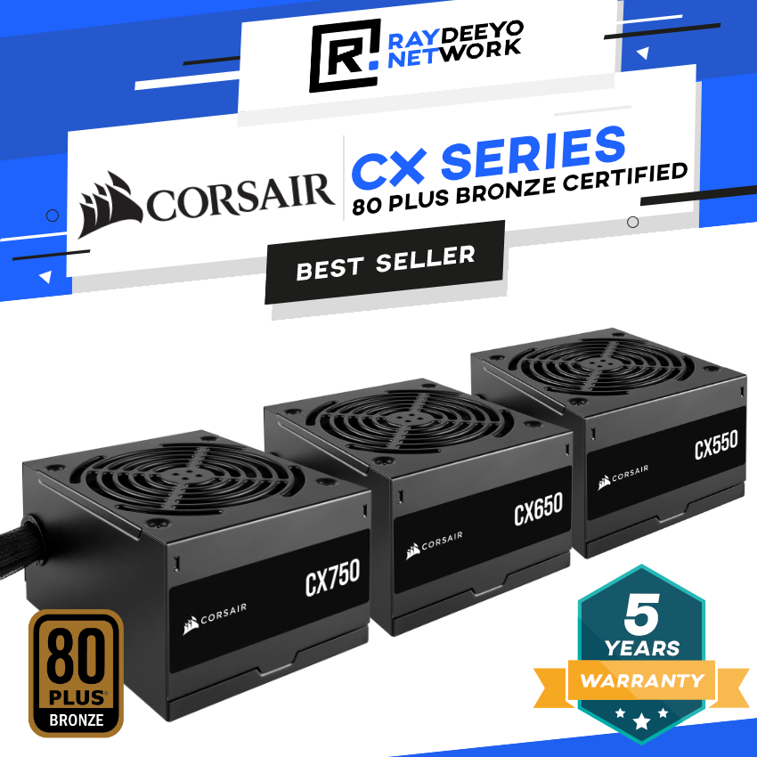 Corsair CX Series CX650 / CX750 ATX PSU Power Supply [80 PLUS Bronze ...