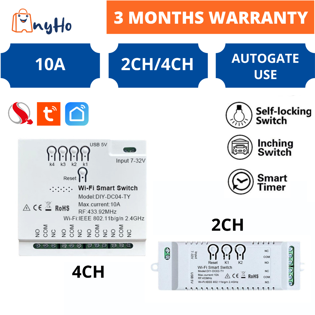 TUYA WIFI RF AutoGate Smart Controller 10A WiFi Smart Switch Smart Life ...