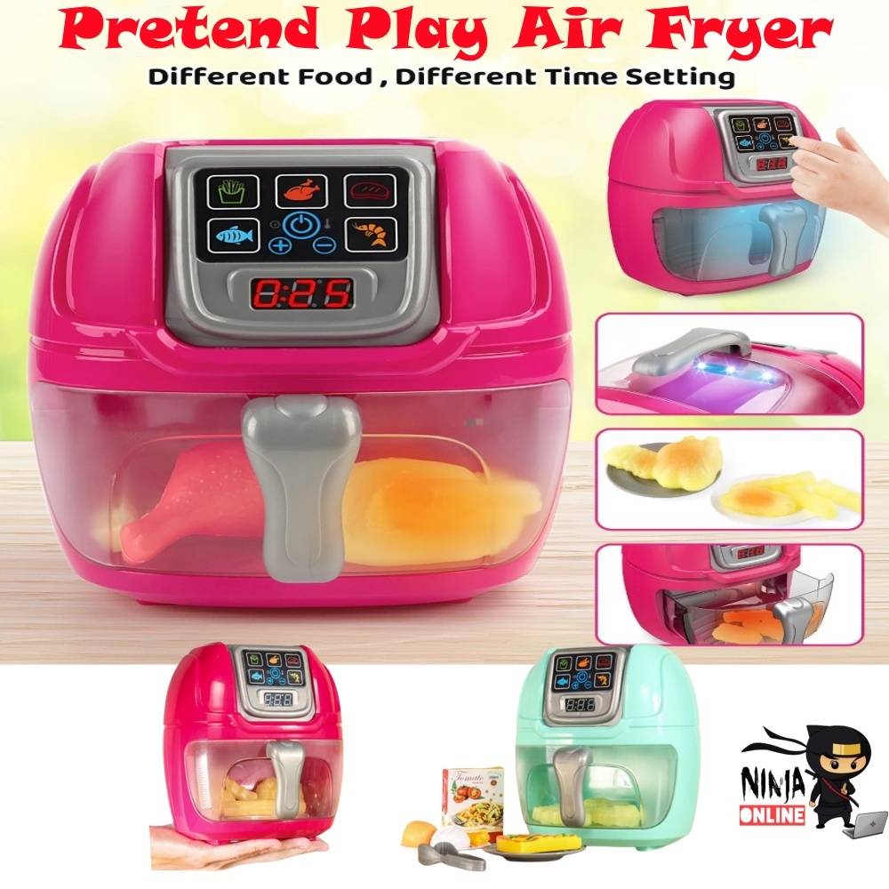 Berpura-pura Bermain Air Fryer mainan Pretend Play Set Kitchen ...