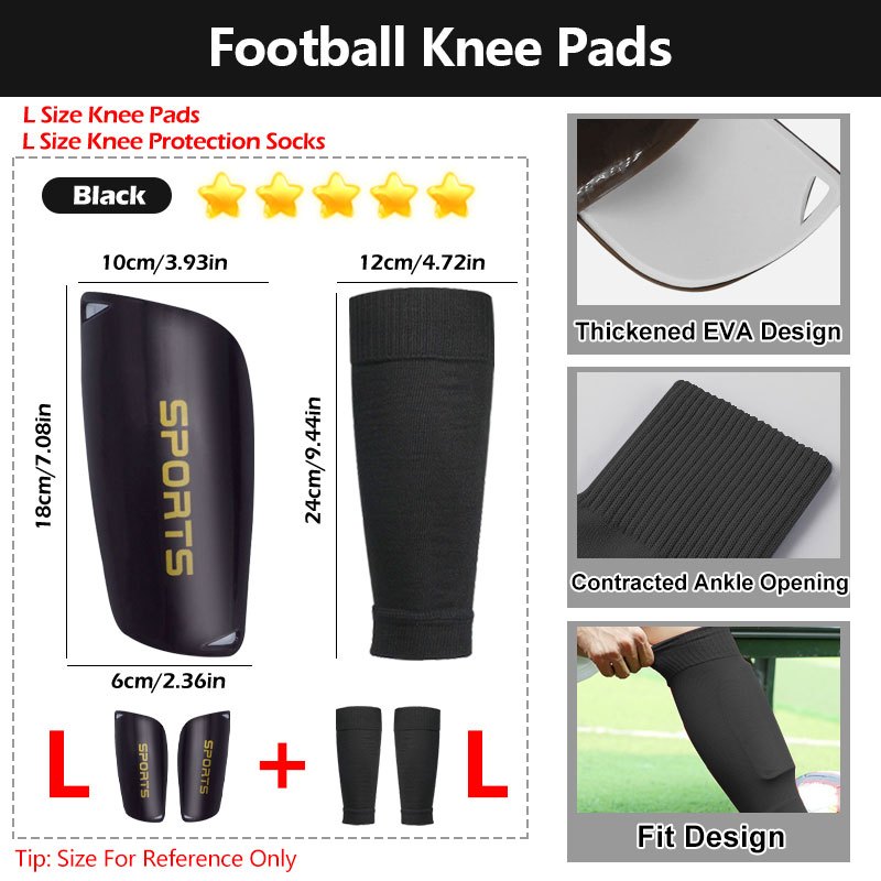 1 Pair Shin Pad Soccer Shin Guard Stokin Bola Football Socks For Adult ...