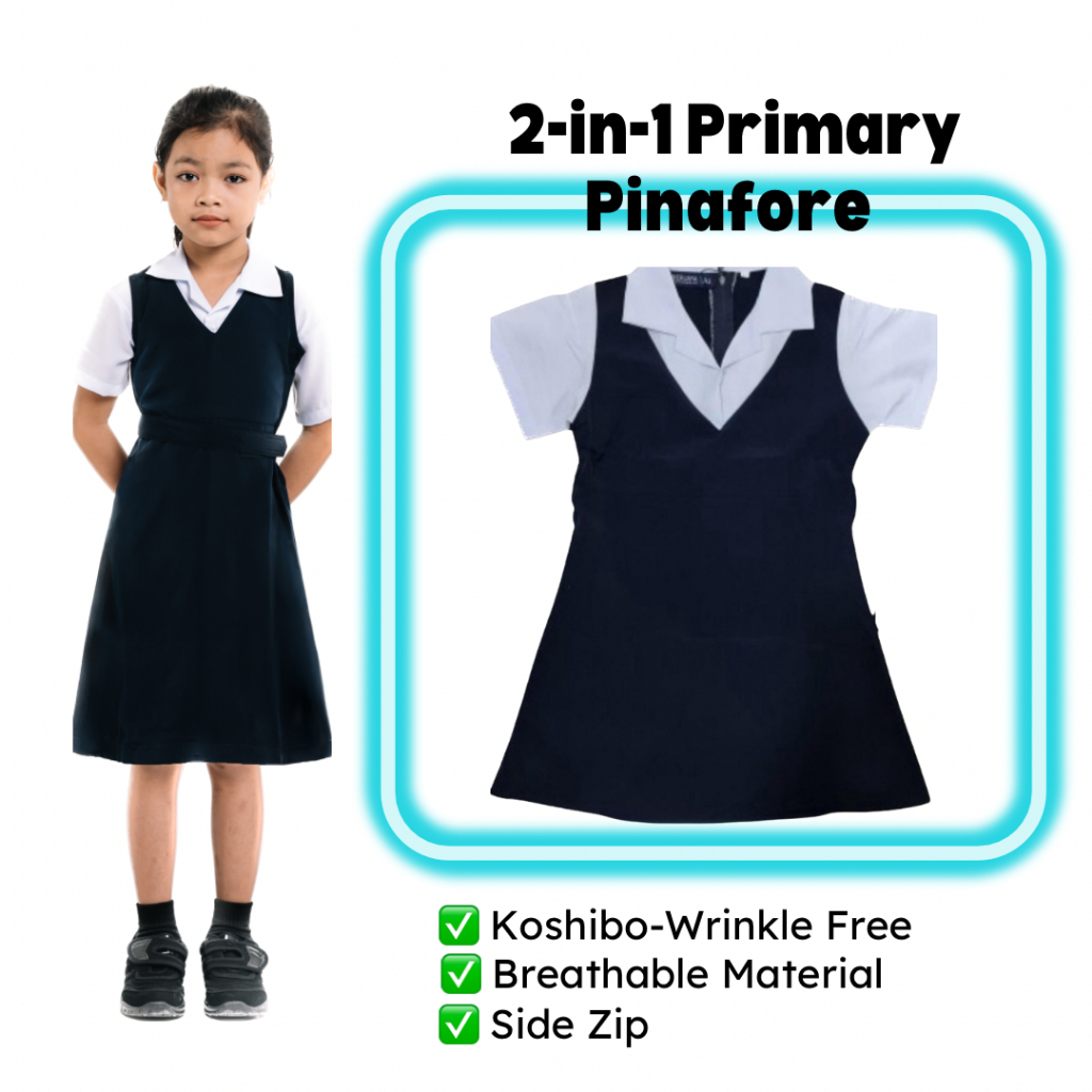 Matari 2 in 1 Pinafore Primary School Uniform Primary Pinafore Wrinkle ...