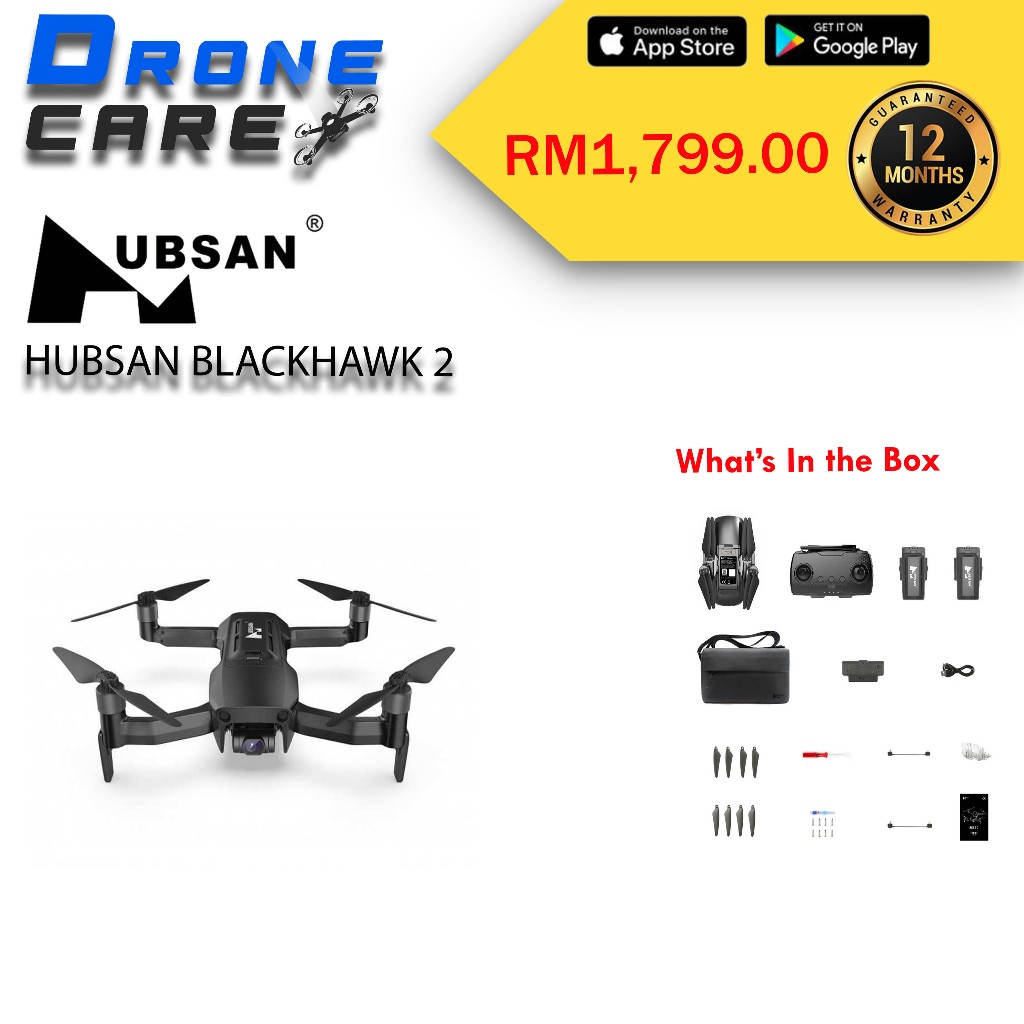 ***Ready Stock***Hubsan BlackHawk 2 GPS 9KM FPV with 4K HDR 12MP Two ...