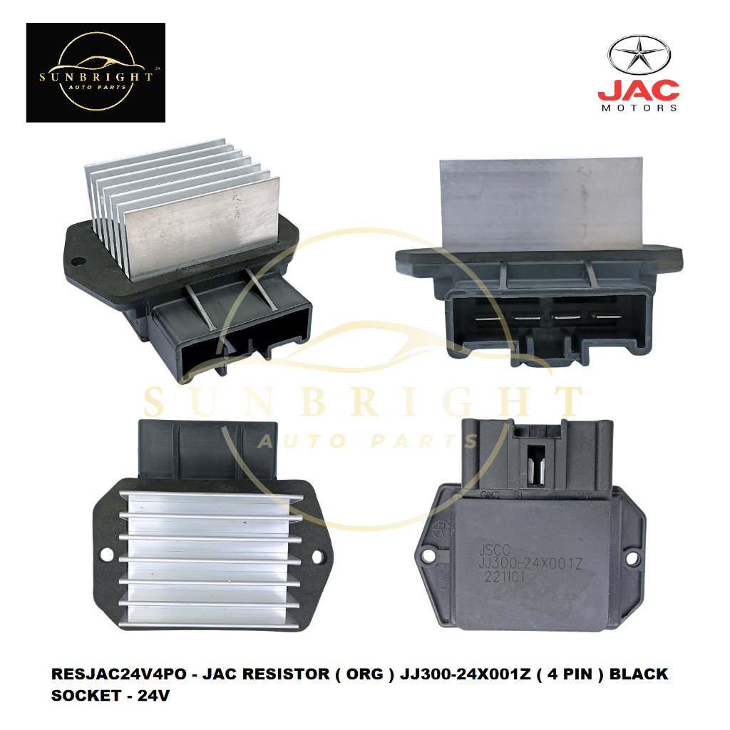 JAC RESISTOR ( ORG ) JJ300-24X001Z ( 4 PIN ) BLACK SOCKET - 24V ...