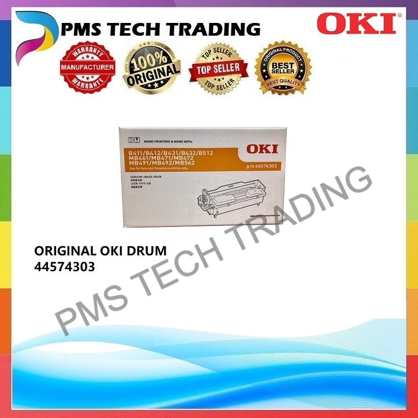 ORIGINAL OKI DRUM UNIT 44574303 (30K PAGES) B411 B412 B431 B432 B512 MB461 MB471 MB472 MB491