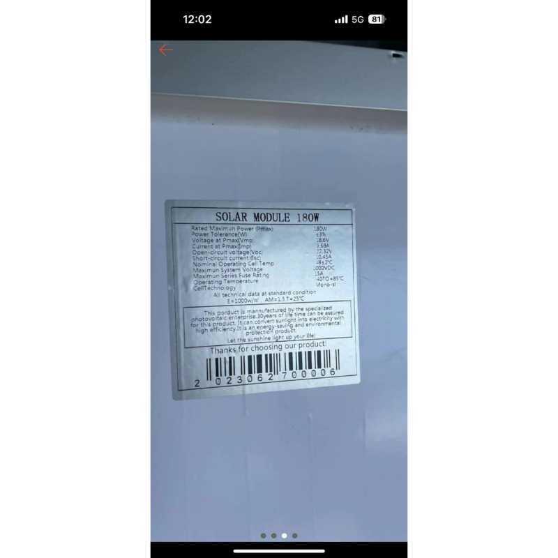 180W Solar Panel (Mono Grade A) ( Sabah only ) | Shopee Malaysia