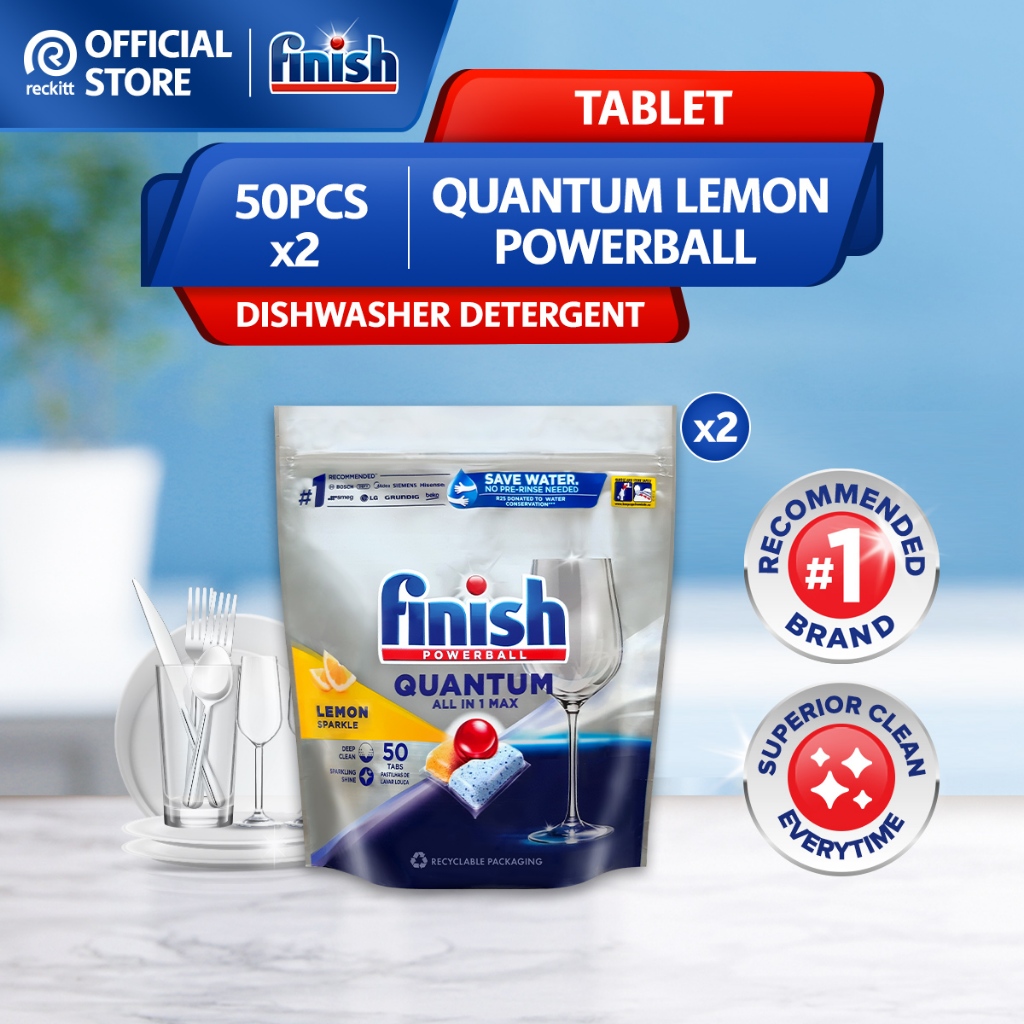 Finish Powerball Quantum Lemon Sparkle All In 1 Max Tablets 50
