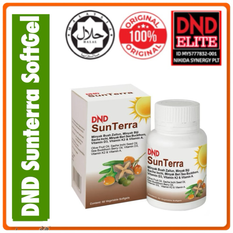16 BOTOL DND SUNTERRA SOFTGEL by DR NOORDIN DARUS. Myk Sacha Inchi, Zaitun SeaBuckthorn Vit D3