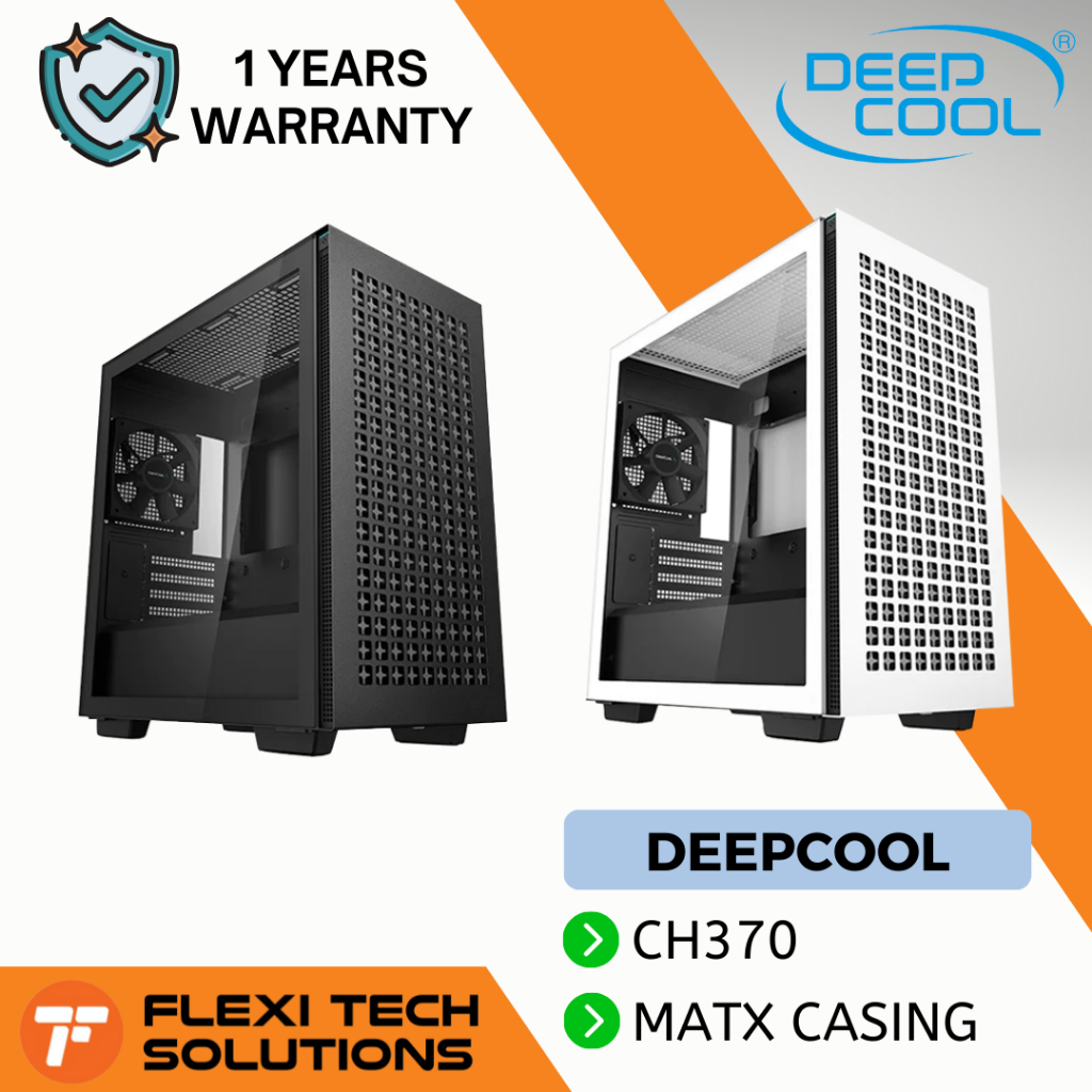Flexi Tech DEEPCOOL CH370 Black & White MATX Case PC Desktop Casing ...