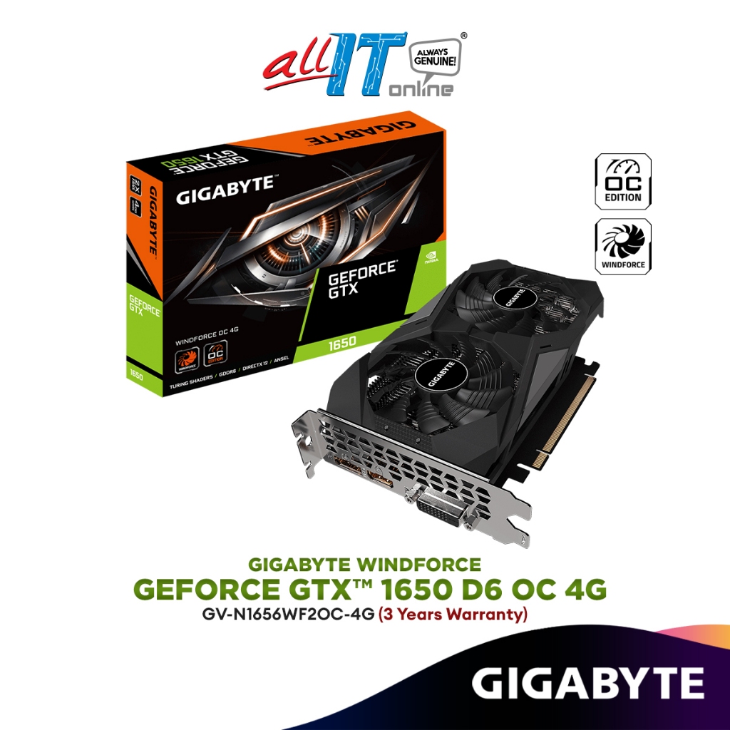 Gigabyte GeForce GTX 1650 D6 WINDFORCE OC 4GB GDDR6 Graphics Card