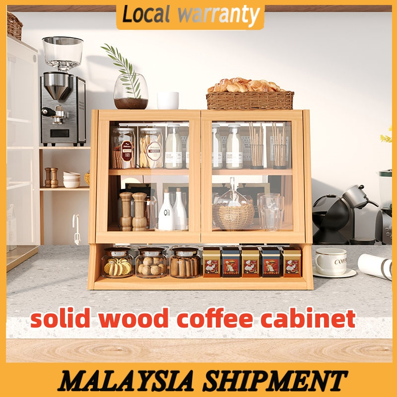 Solid Wood Bread Display Cabinet Food Display Kabinet Roti Sideboard ...