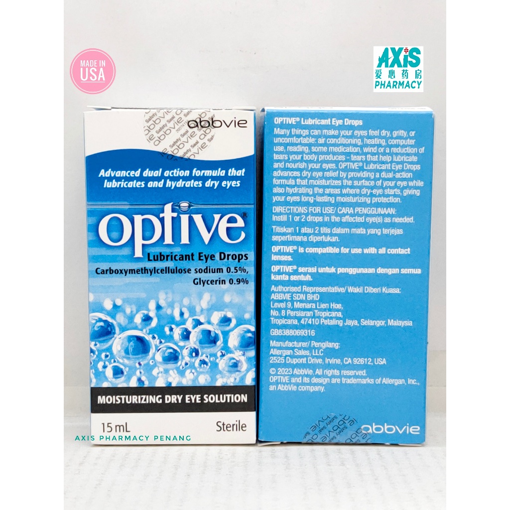 ABBVIE OPTIVE LUBRICANT EYE DROPS 15ML Exp07/2025 Shopee Malaysia