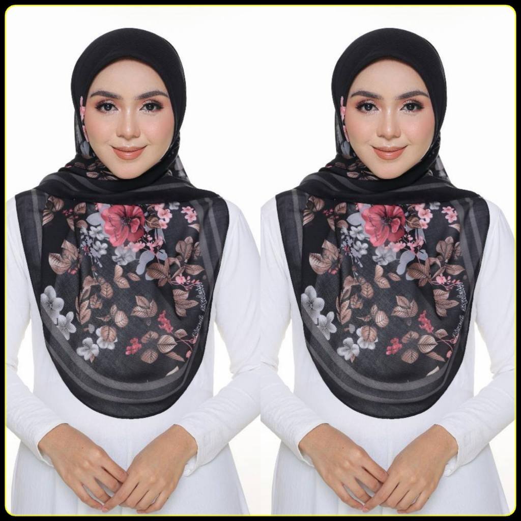 Tudung Bawal CURVE Corak Flower Vol 1 - (COTTON) | Shopee Malaysia