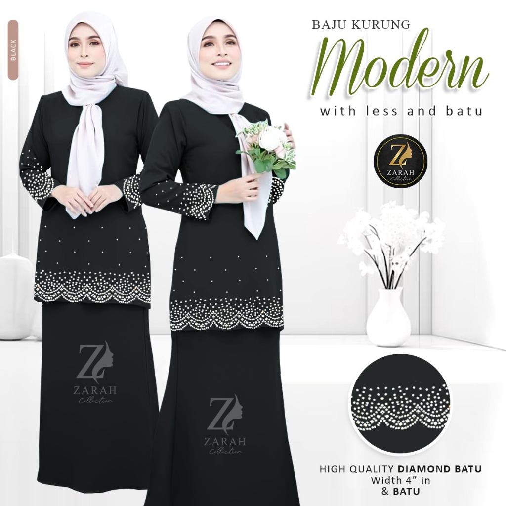 High Quality Baju Kurung With Dianmond Batu New Design 2025 Raya