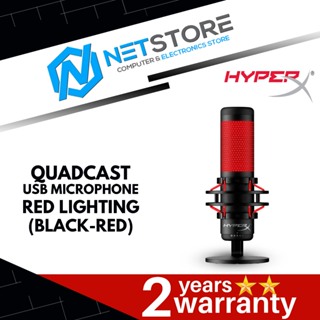 HyperX QuadCast - USB Microphone (Black-Red) - Red Lighting