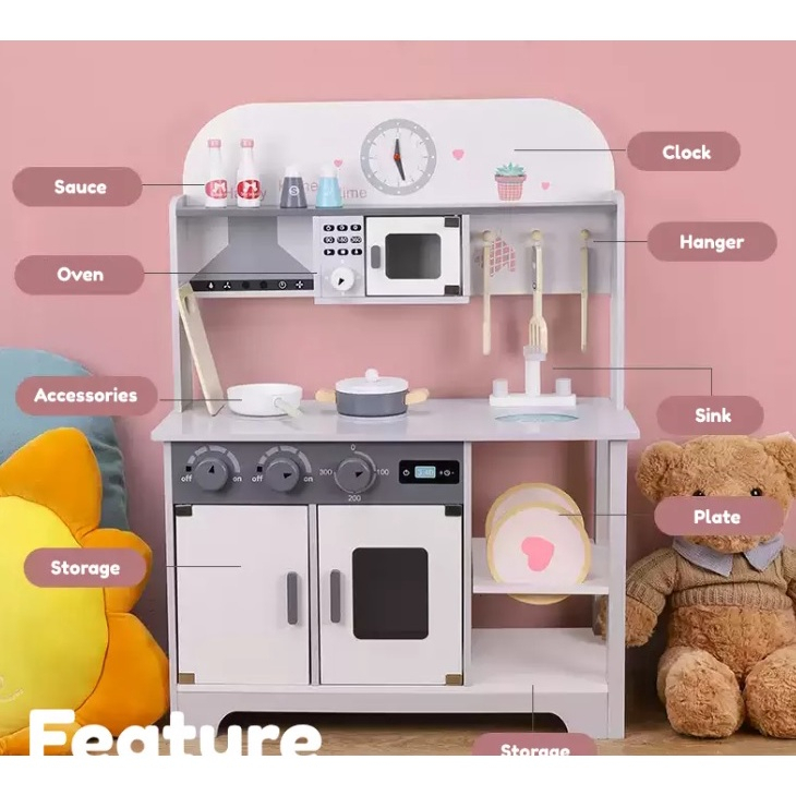 Vienna Kitchen Playset Montessori Kids Playset Kitchen Mainan Masak Masak Untuk Kanak Kanak Big Kitchen Toys Kids Play Shopee Malaysia
