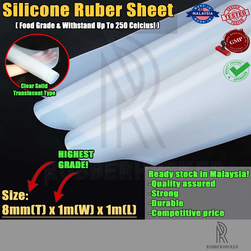 Silicone Clear Translucent Solid Rubber Sheet, food grade, FDA Approved ...