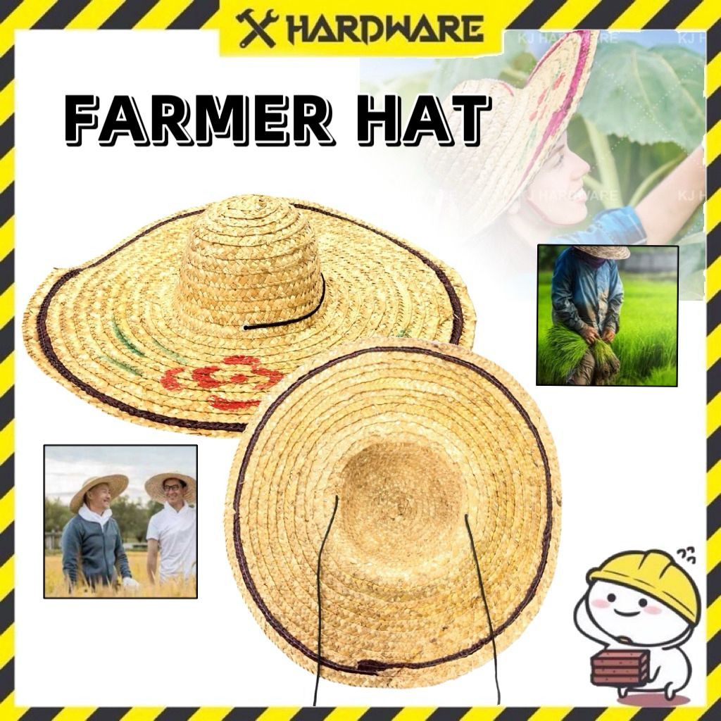 20” Farmer hat/Grass hat/Straw hat/Topi petani/Worker hat/Topi ...