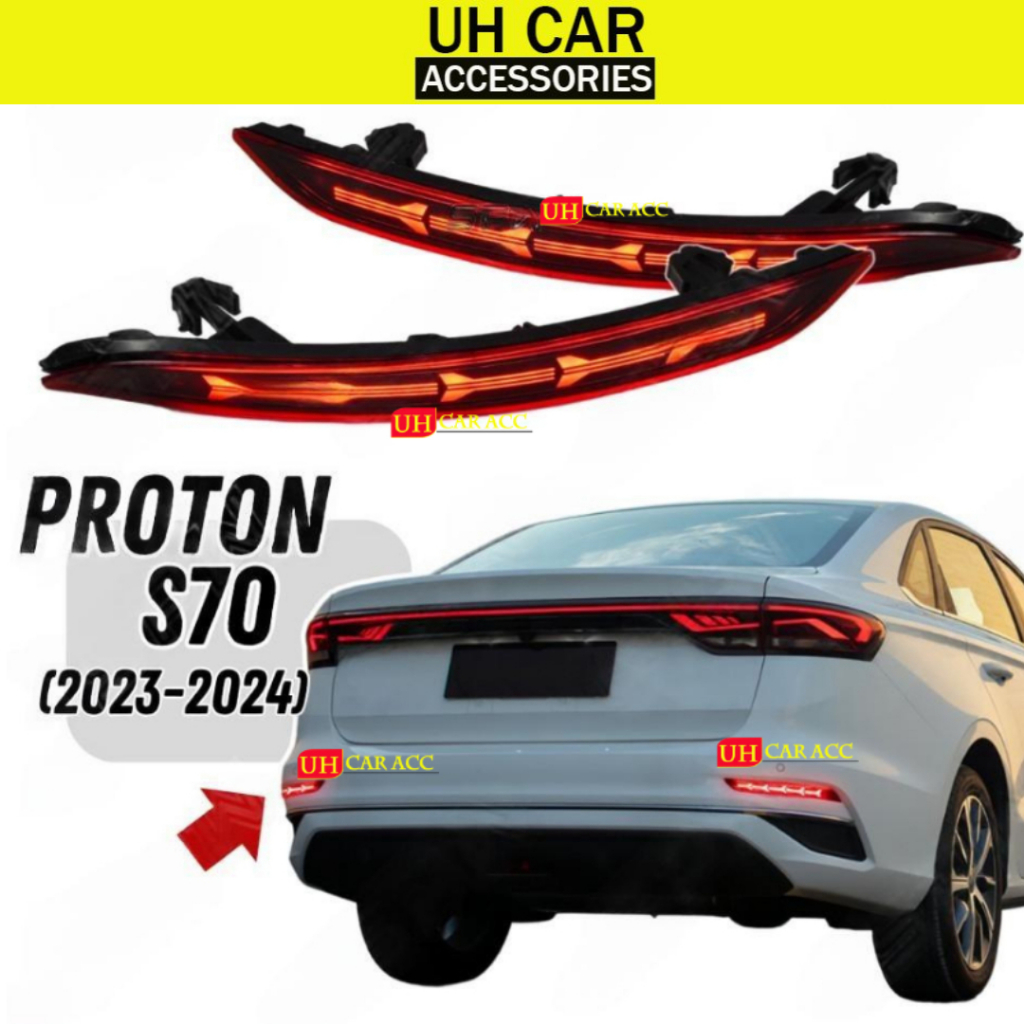 Proton S70 (2023-2024) LED Reflector Rear Bumper Reflector DRL Daylight ...