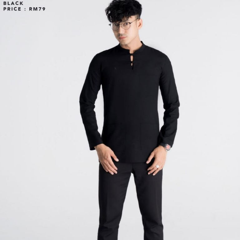 KURTA AYYASH ( BLACK ) BY ELRAH | Shopee Malaysia