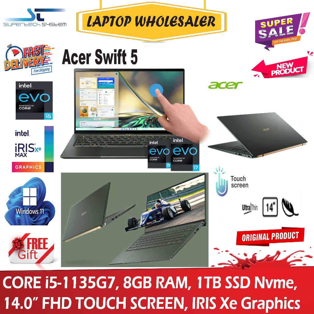 Acer Swift 3X Ultra-thin Laptop SF314-510G Gold (Core i7-11