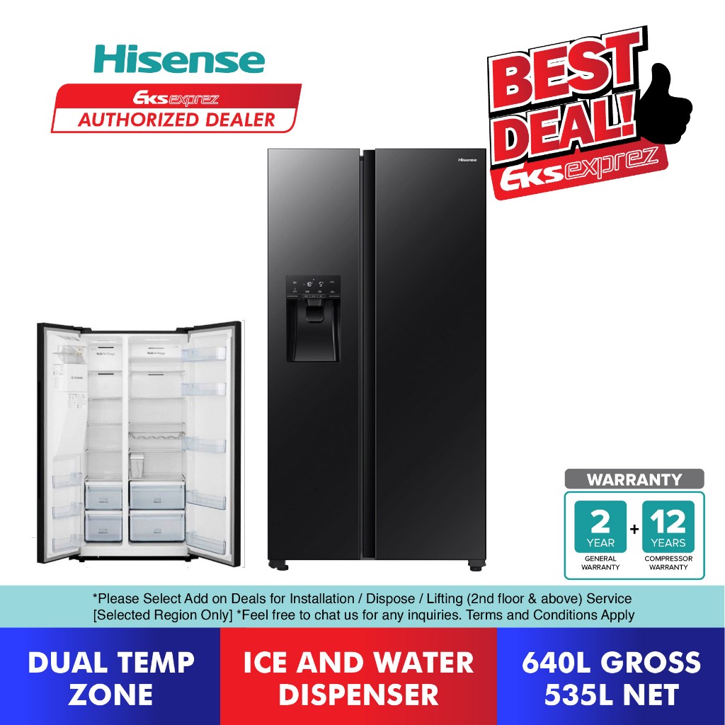 Free Ship Hisense Side By Side Inverter Fridge 640l Rs700n4awbui Refrigerator With Ice 2365