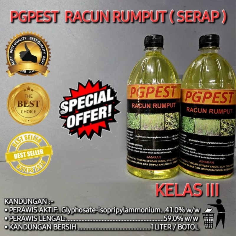 Racun rumput serap weedkiller refill 1Liter Rumput Lambat Tumbuh ...