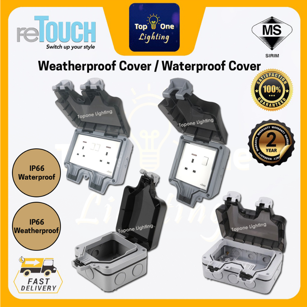 🔥SIRIM🔥 Retouch Weatherproof Cover / Waterproof Cover IP66 With 13A ...