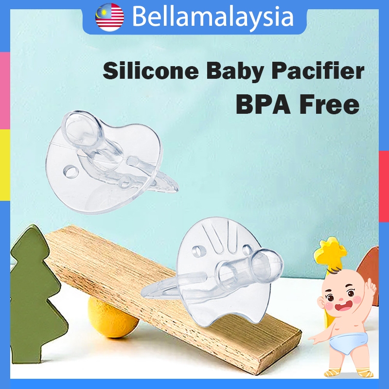 Bella Silicone Baby Pacifier Puting Bayi Flat head round head new born ...