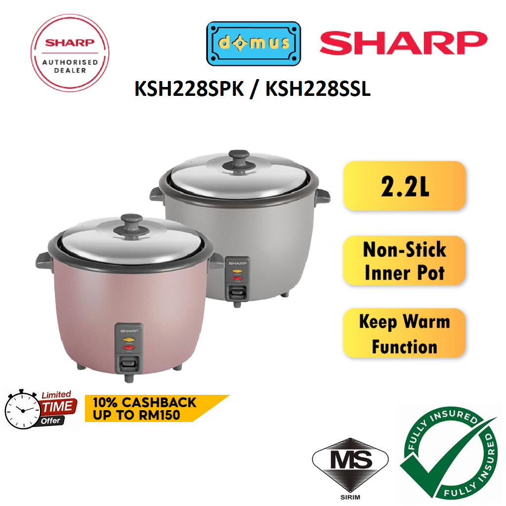 Sharp Electric Rice Cooker 2.2 Liter 12 Cups Periuk Nasi Elektrik Besar ...