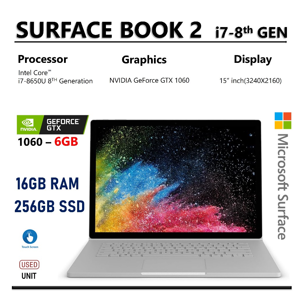 Microsoft Surface Book 3, 2 CORE i7 NVIDIA GTX GRAPHICS, Surface Laptop ...